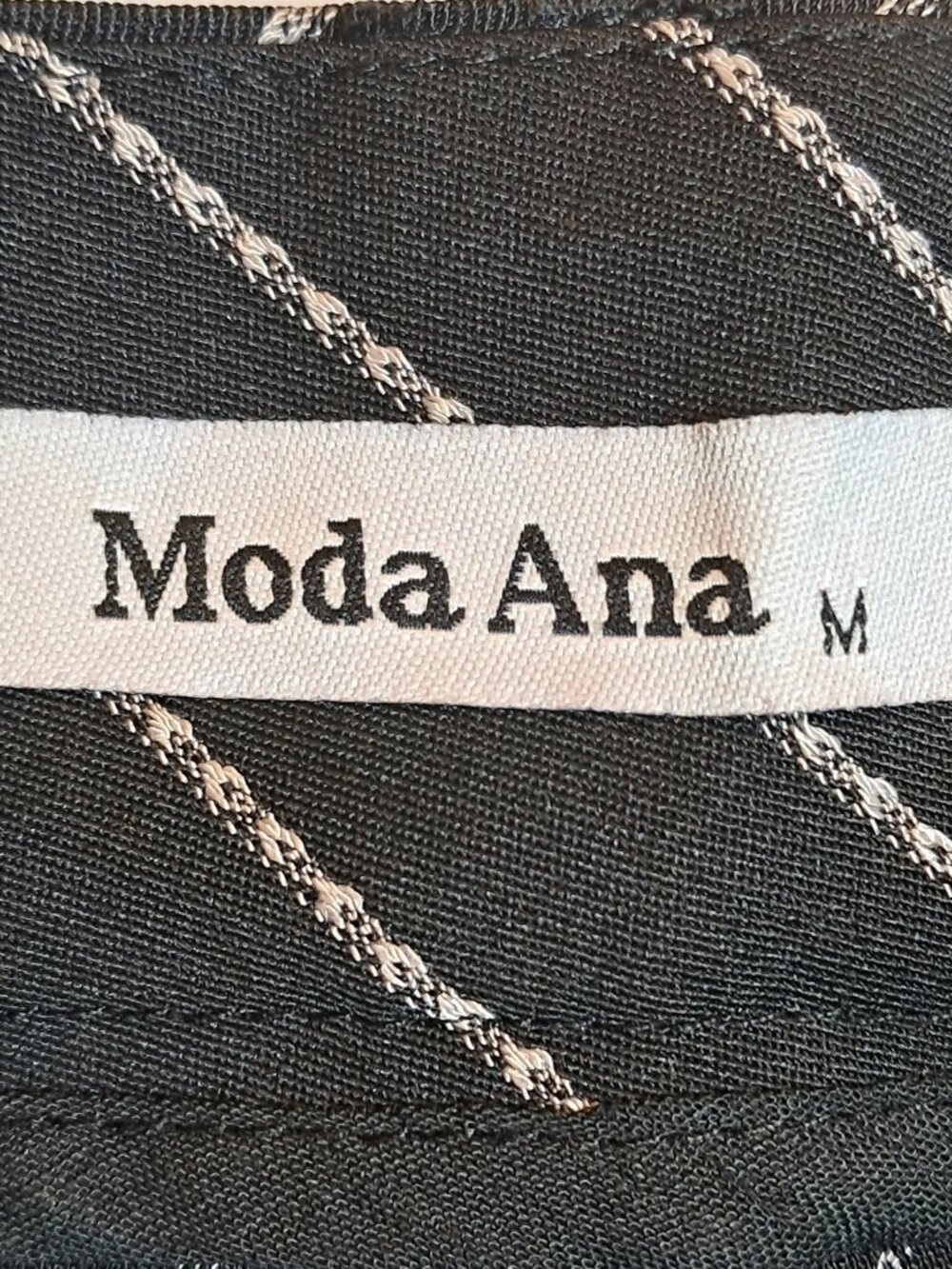 Moda Ana Black White Pinstripe Wide Leg Trousers M - Picture 3 of 9